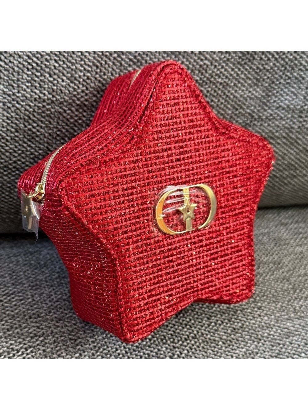 Dior Lunar New Year Red Star Makeup Bag Cosmetic Pouch Mini New Authentic